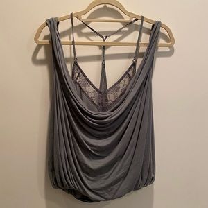 Free People Cowl Neck with Layered Lace Tank